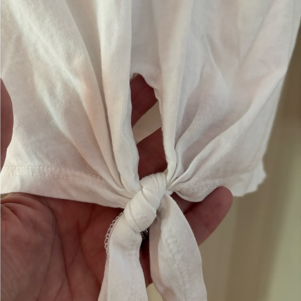 Nautica White Tie-Front Short Sleeve Top - Picture 7 of 7